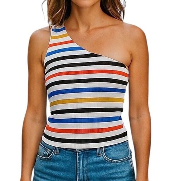 Out from Under Urban Outfitters Top Sz Medium One Shoulder Retro Y2K Festival - Picture 1 of 14